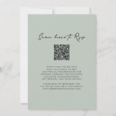 Elegant Monogram Krans Sage Bruiloft Kaart (Achterkant)