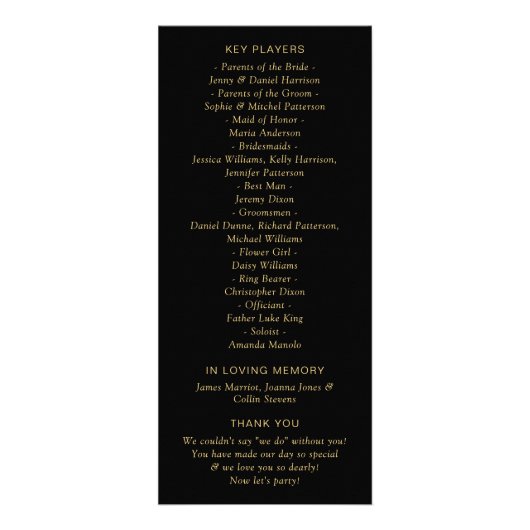 Elegant monogram krans trouwprogramma reclamekaart (Achterkant)