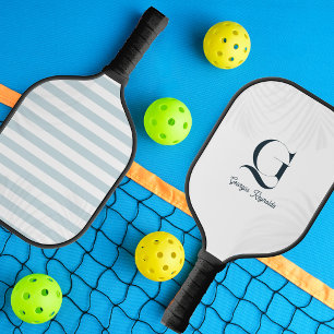 Elegant Monogram Kust Palm Design Pickleball Paddle