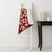 Elegant Monogram Leaf Daisy Pattern Burgundy Bath Sherpa Deken (In situ)