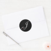 Elegant Monogram Letter J met hart Ronde Sticker (Envelop)
