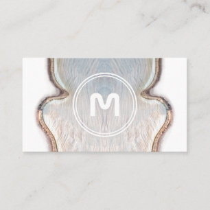 Elegant monogram licht houten carpentry business c visitekaartje