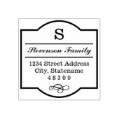 Elegant Monogram Lijst retouradres Rubberstempel (Afrduk)