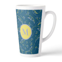 Elegant monogram lila geel bessenpatroon