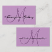 Elegant Monogram Lila  Visitekaartje (Voorkant / Achterkant)