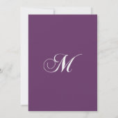Elegant Monogram M Paarse Green Wedding Invitation Kaart (Achterkant)