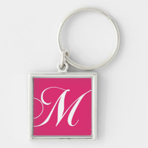 Elegant Monogram M Roze Sleutelhangers Favors