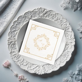 Elegant Monogram Mandala Folie Servetten