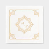 Elegant Monogram Mandala Folie Servetten (Voorkant)