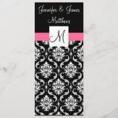 Élégant Monogram Mariage damassé Church Programmes (Devant)