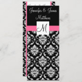 Élégant Monogram Mariage damassé Church Programmes (Devant / Derrière)