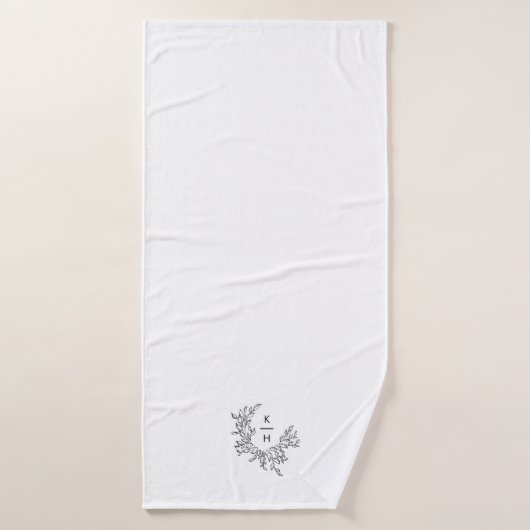 Élégant Monogram Mariage Keepsaké (Serviette de bain)