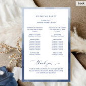 Élégant Monogram Marine Blue Wedding Programme