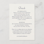 Elegant Monogram Marine Cream Wedding Informatiekaartje (Voorkant)