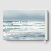 Elegant monogram met geloften kustbruiloft gastenboek (Achterkant)