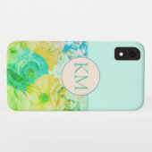 Elegant monogram met geschilderde groene voorjaars Case-Mate iPhone case (Achterkant (horizontaal))