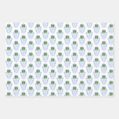 Elegant monogram met groene boog Kerstmis Inpakpapier Vel (Voorkant)