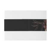 Elegant Monogram Midnight Floral Wedding Uitnodigingen Wikkel (Achterkant Voorbeeld)