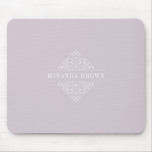 Elegant Monogram Minimalist Dusty Paars Classy Muismat