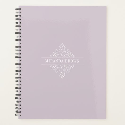 Elegant Monogram Minimalist Dusty Roos Classy Planner (Voorkant)