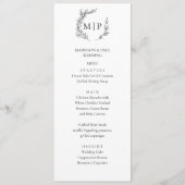 Elegant Monogram Minimalist modern Menu  (Devant)
