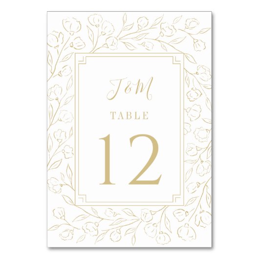 Elegant Monogram Minimalistisch Klassic Floral Wed Kaart (Voorkant)