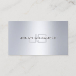 Elegant monogram minimalistisch zilveren uitkijkvl visitekaartje