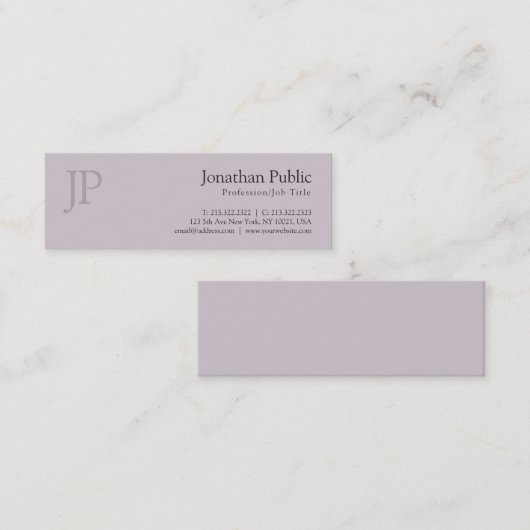 Elegant monogram modern design salon Plain Mini Visitekaartje (Voorkant / Achterkant)