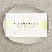Elegant Monogram Modern Faux Lime Green Folie Visitekaartje