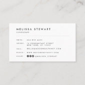 Elegant monogram modern gewoon grijs professioneel visitekaartje (Achterkant)