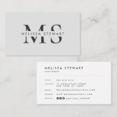 Elegant monogram modern gewoon grijs professioneel visitekaartje (Voorkant / Achterkant)