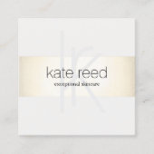 Elegant Monogram Modern Gold Stripe Square Vierkante Visitekaartje (Voorkant)