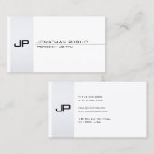 Elegant Monogram Modern Minimalistisch Gewoon plat Visitekaartje (Voorkant / Achterkant)