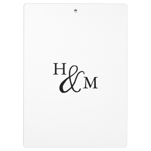 Elegant Monogram Modern Minimalistisch Klembord (Achterkant)