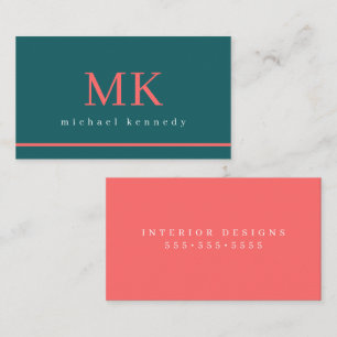 Elegant Monogram Modern Minimalistisch Visitekaartje