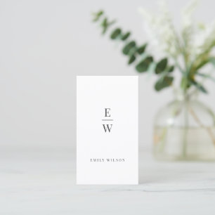Elegant Monogram Modern Minimalistische Profession Visitekaartje