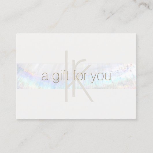 Elegant Monogram Modern Seashell Cadeaubon Visitekaartje (Voorkant)