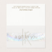 Elegant Monogram Modern Seashell Cadeaubon Visitekaartjes (Buitenkant ongevouwen)