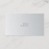 Elegant Monogram Modern Silver Design Luxe Visitekaartje (Achterkant)