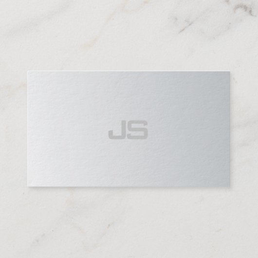 Elegant Monogram Modern Silver Design Luxe Visitekaartje (Achterkant)
