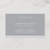 Elegant Monogram Modern Simple Grey Professional Visitekaartje (Achterkant)