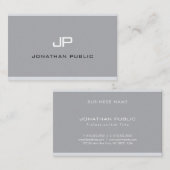 Elegant Monogram Modern Simple Grey Professional Visitekaartje (Voorkant / Achterkant)