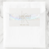 Elegant Monogram Modern Zeeschelp Certificaat Rechthoekige Sticker (Tas)