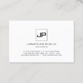 Elegant Monogram Modern Zwart Wit Modieus Visitekaartje (Achterkant)