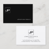 Elegant Monogram Modern Zwart Wit Modieus Visitekaartje (Voorkant / Achterkant)