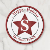 Elegant monogram Moderne aangepaste naam Happy Hol Bedankjes Labels (Voorkant)