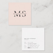 Elegant monogram moderne blush roze professional vierkante visitekaartje (Voorkant / Achterkant)