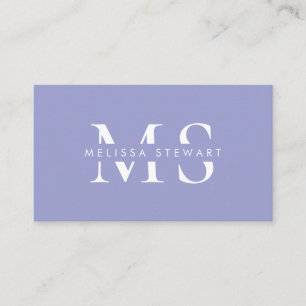 Elegant monogram moderne lavendelprofessional visitekaartje