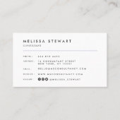 Elegant monogram moderne lavendelprofessional visitekaartje (Achterkant)