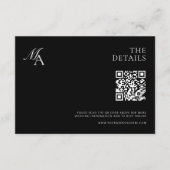 Elegant monogram moderne minimalistische bruiloft informatiekaartje (Voorkant)